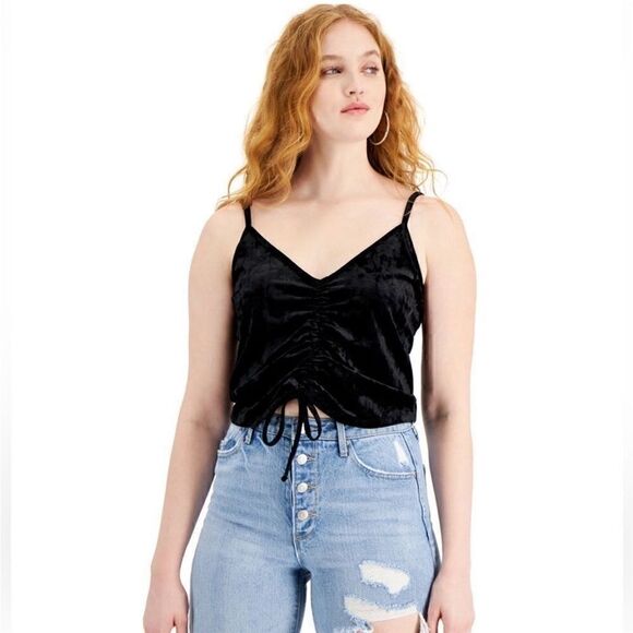 Hippie Rose Juniors' Ruched Tie-Hem Camisole, Brand New with tag - Picture 1 of 5